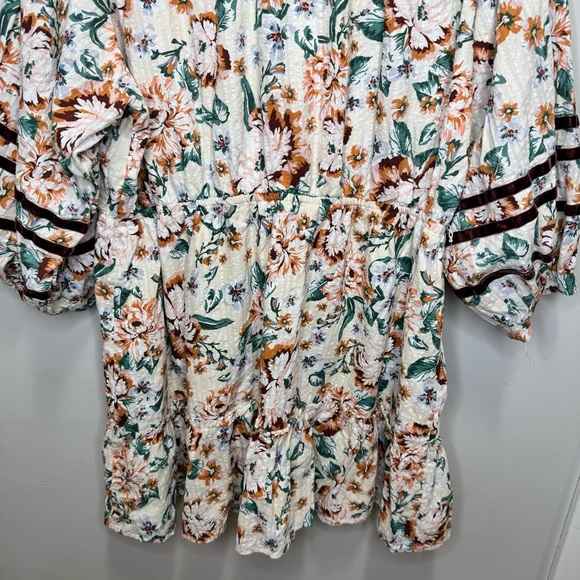 Lauren Conrad Fall Print Floral Ruffle Puff Sleeve Dress Size XXL - Picture 11 of 14